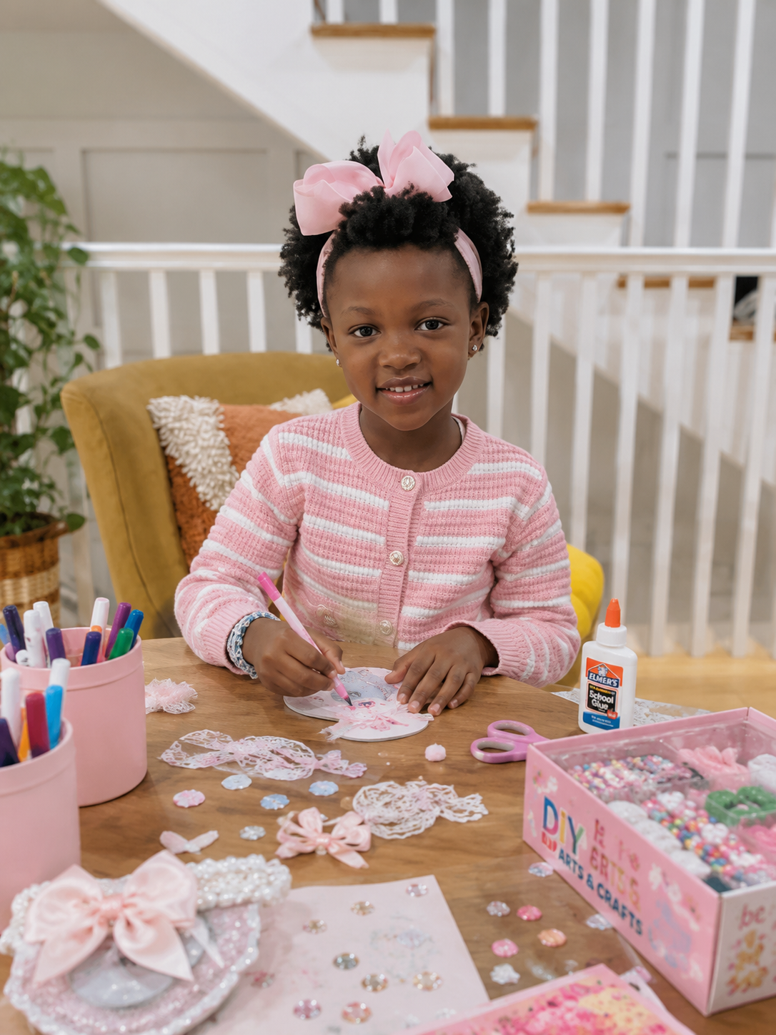 Kids doing creative crafts